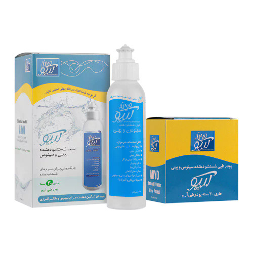 ست شستشوی بینی و سینوس آریو | پاکسازی مؤثر مخاط، گردوغبار و آلرژی ها