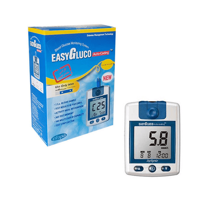 دستگاه تست قند خون Easy Gluco با ۵۰ عدد نوار قند | دقت بالا در هر اندازهگیری