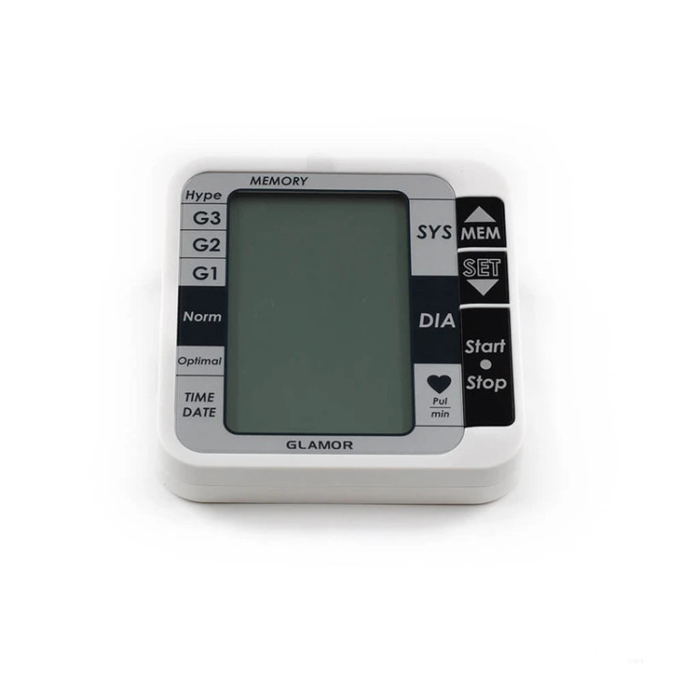 فشارسنج بازویی دیجیتال گلامور مدل TMB-1112 دو کاربره با حافظه 250 رکورد، تشخیص آریتمی، فناوری WMI، منبع انرژی برق و باتری، کاف فنری و ساده برای بازوی 22 تا 42 سانتیمتر، نمایش میانگین نتایج و خاموشی خودکار
